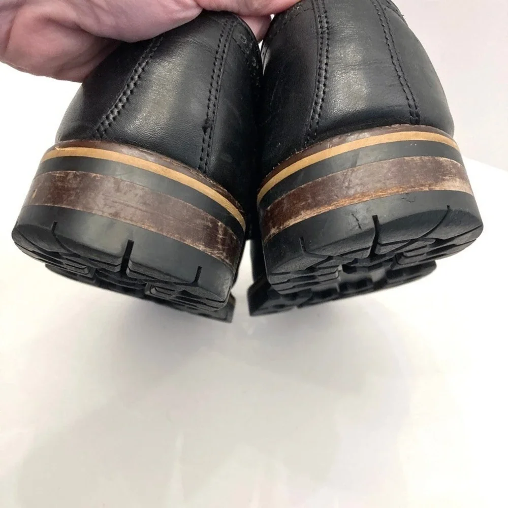 Johnston & Murphy XC Flex Black Sheepskin Leather Lace Up Oxfords‎ Mens 9M